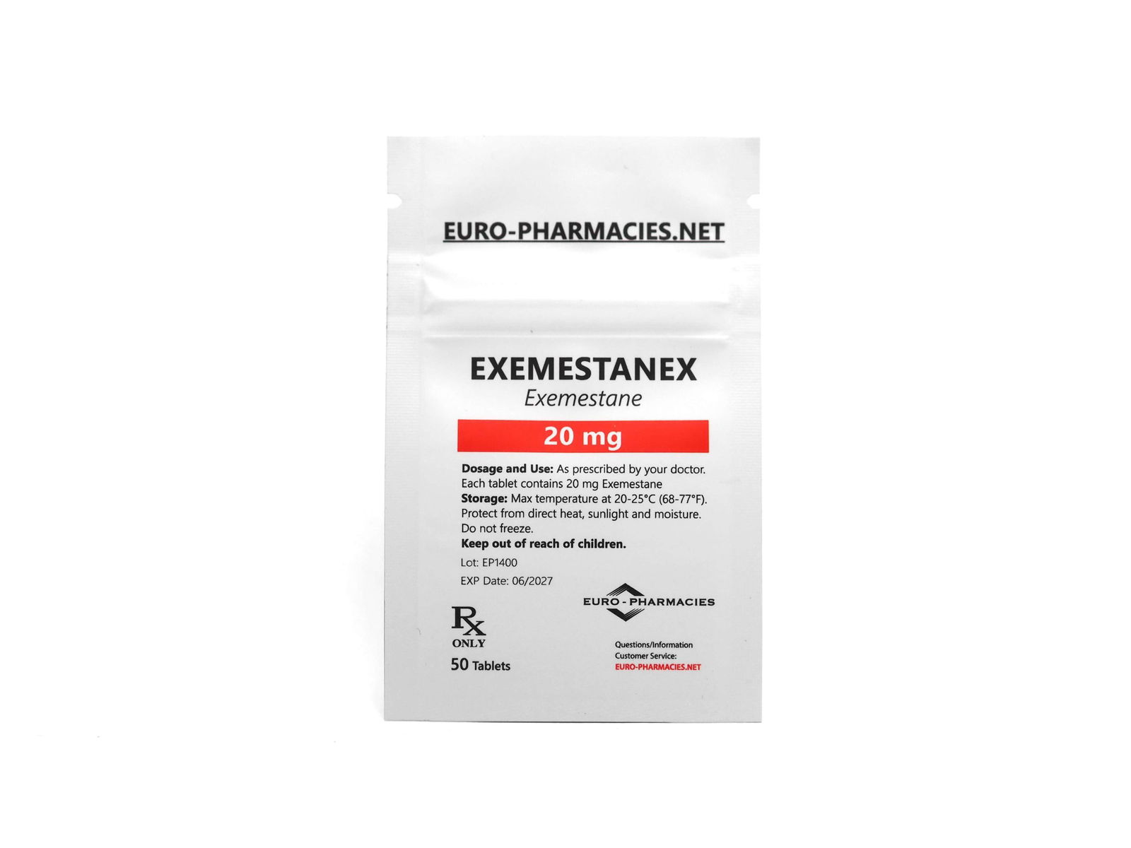 Sachet Europharmacies Exemestanex (Aromasin)