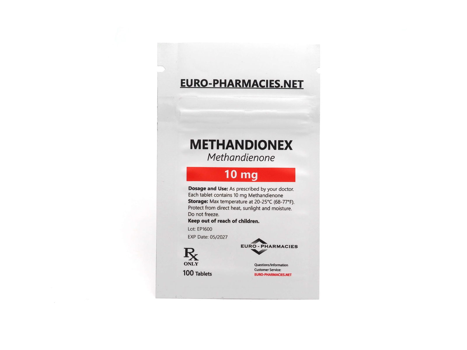 Sachet Europharmacies Methandionex 10 (Dianabol)