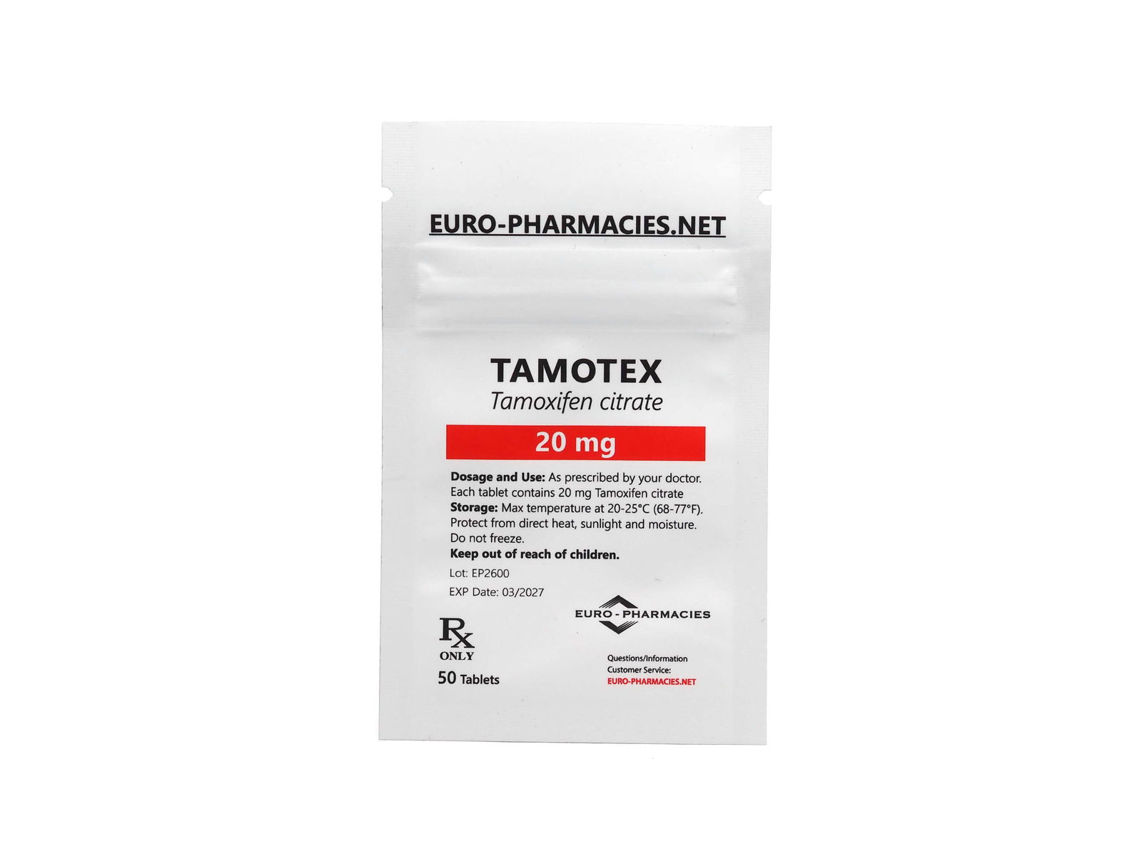 Sachet Europharmacies Tamotex (Tamoxifène)