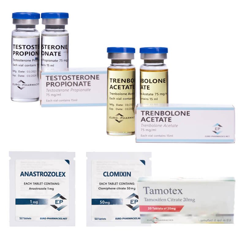 PACK PRIZE DE MASSE SÈCHE – プロピオン酸テストステロン + 酢酸トレンボロン + PCT (6 セマイン) Euro Pharmacy