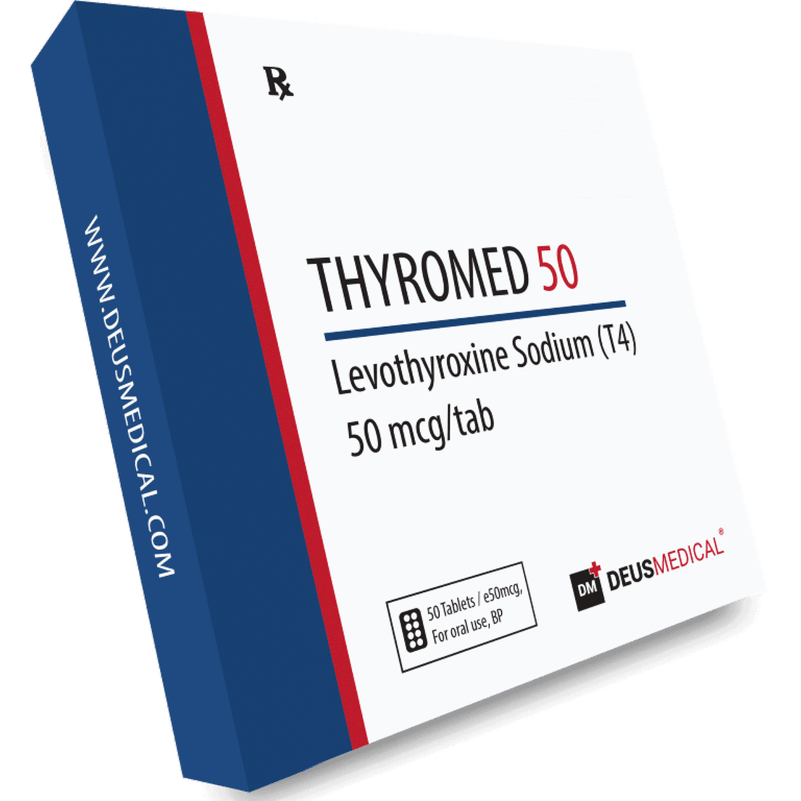 THYROMED 50 (Levothyroxin-Natrium T4) 50 Tabletten à 50 mcg DEUS MEDICAL