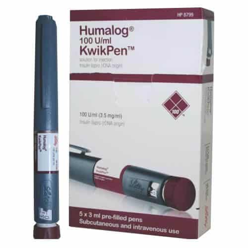 Humalog 100 KwikPen 5 x 3mL prefiled pens Eli Lilly