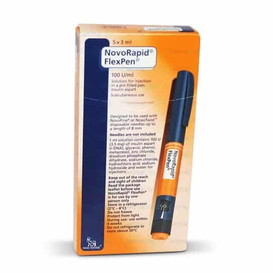 NovoRapid FlexPen 1 caneta cartucho de 3 ml 100 UI ml Novo Nordisk