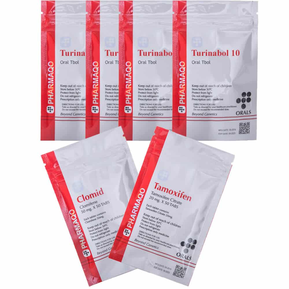 Pacchetto per l'aumento di massa secca di LIVELLO III ORAL TURINABOL PROTECTION PCT 8 settimane Pharmaqo Labs