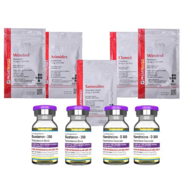 Pack de aumento de masa magra por inyección oral - Pharmaqo Labs - Sustanon/Deca-Durabolin/Winstrol (8 semanas)